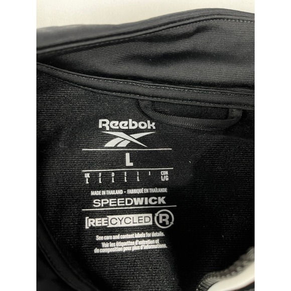 Reebok Track Jacket Full Zip Black White Speedwick Athletic Women's Size L - Picture 4 of 9